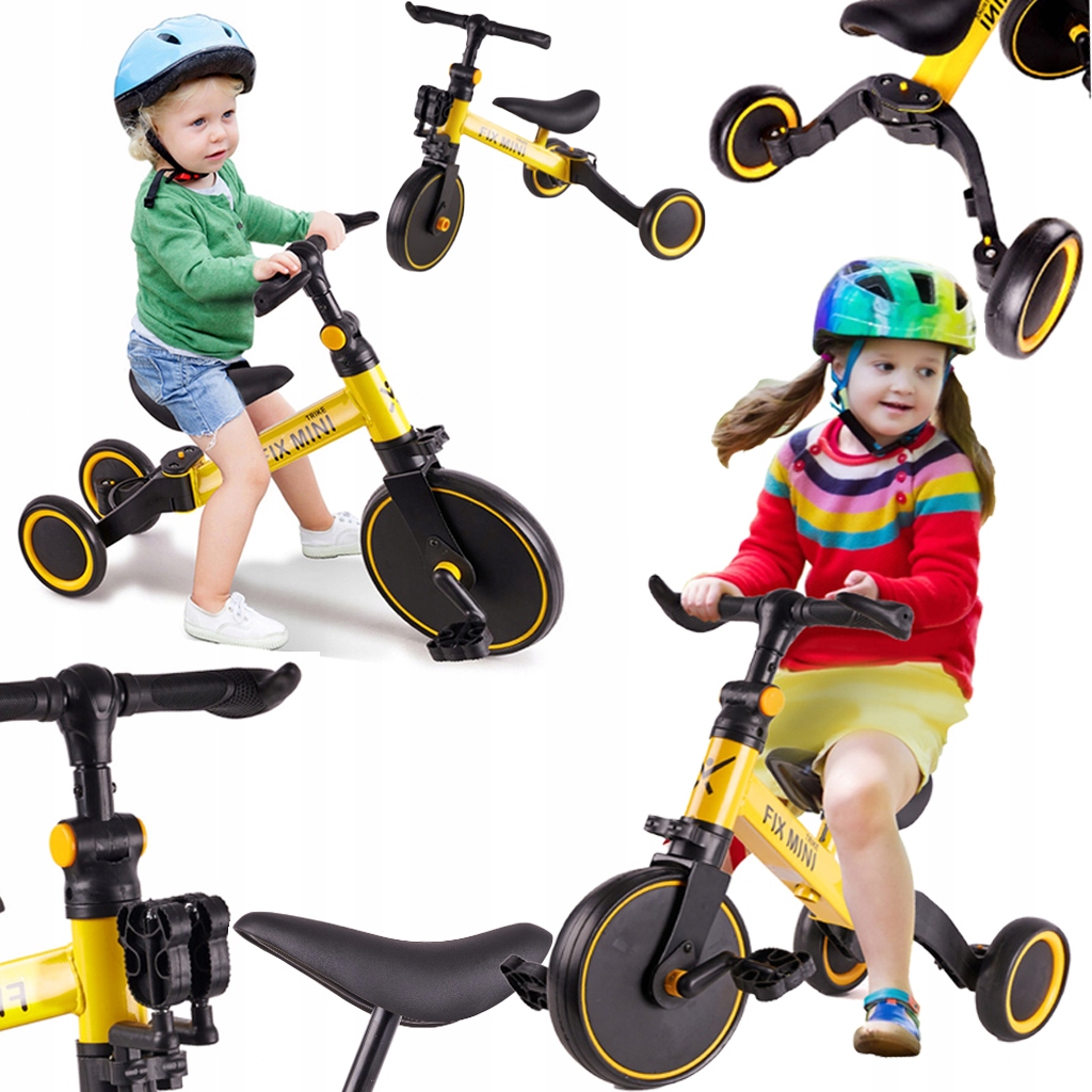 Wielofunkcyjny Rowerek Biegowy Trójkołowy Jeździk Dla Dziecka 4w1 Regulacja