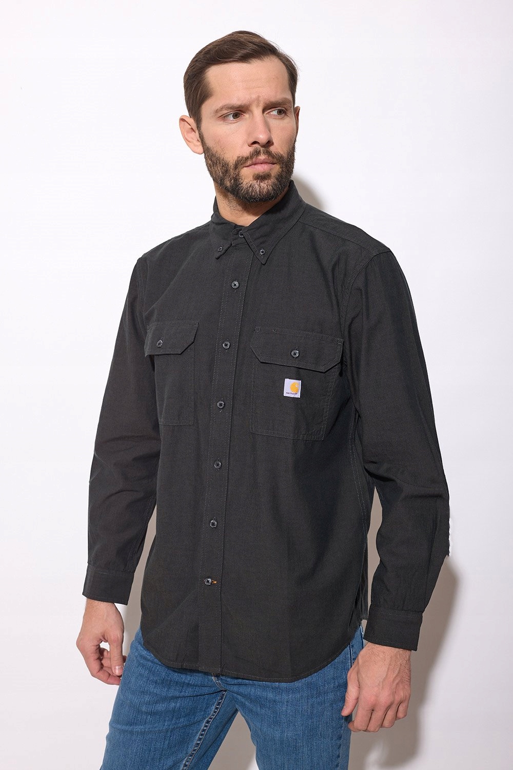 Košile Carhartt Fort Loose Ls Light Black Chambra