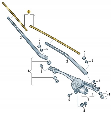 PIÓRA WYCIERACZEK PRZÓD AUDI Q7 4MB ORYGINAŁ Strona zabudowy przód