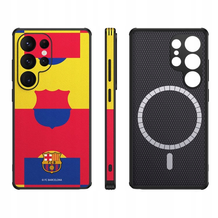 Pouzdro Samsung S25 Ultra Fc Barcelona Kožené Magnetické Magsafe Mf