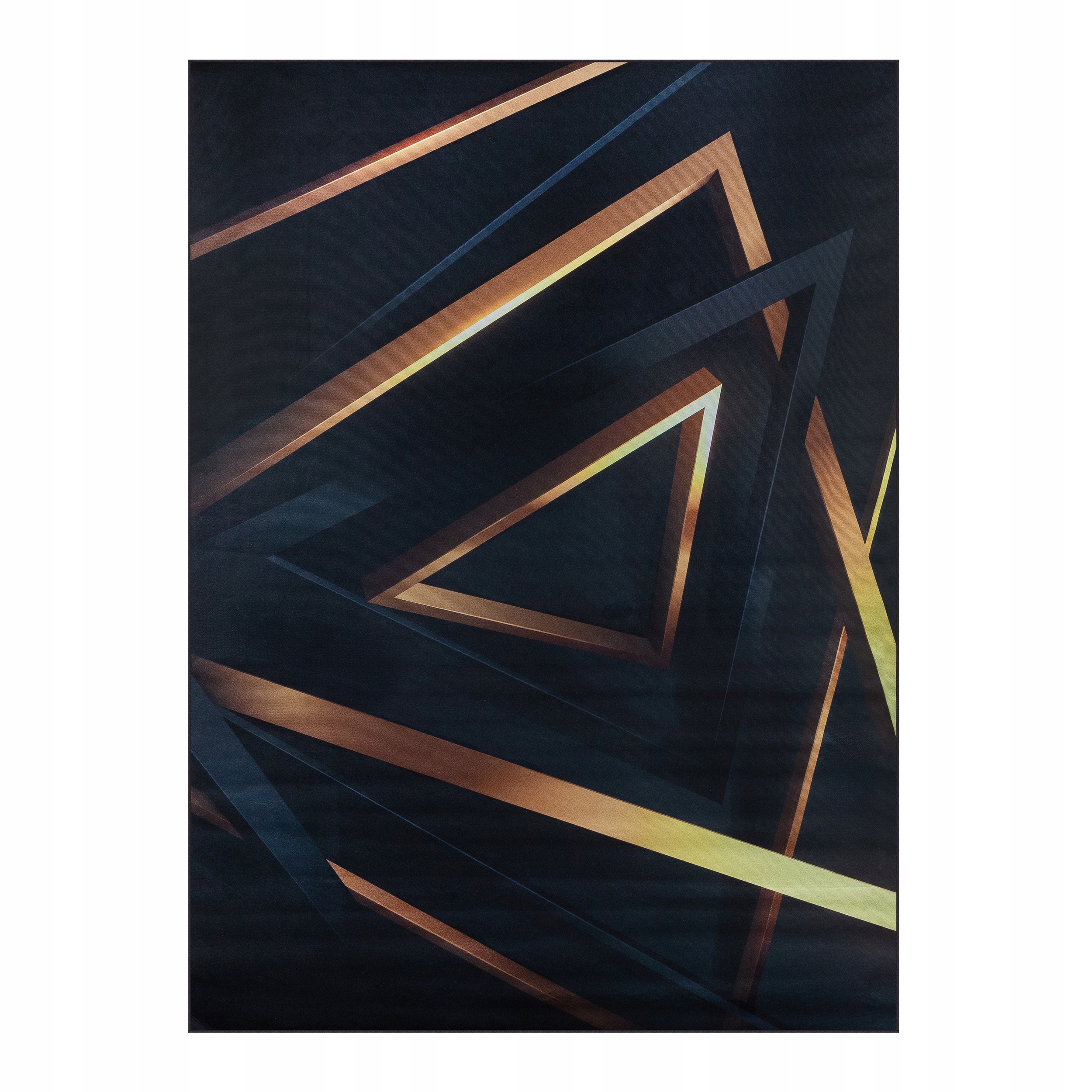 Koberec 160X220 CM Černo-zlatý Protiskluzový Moderní Geometrický Loft