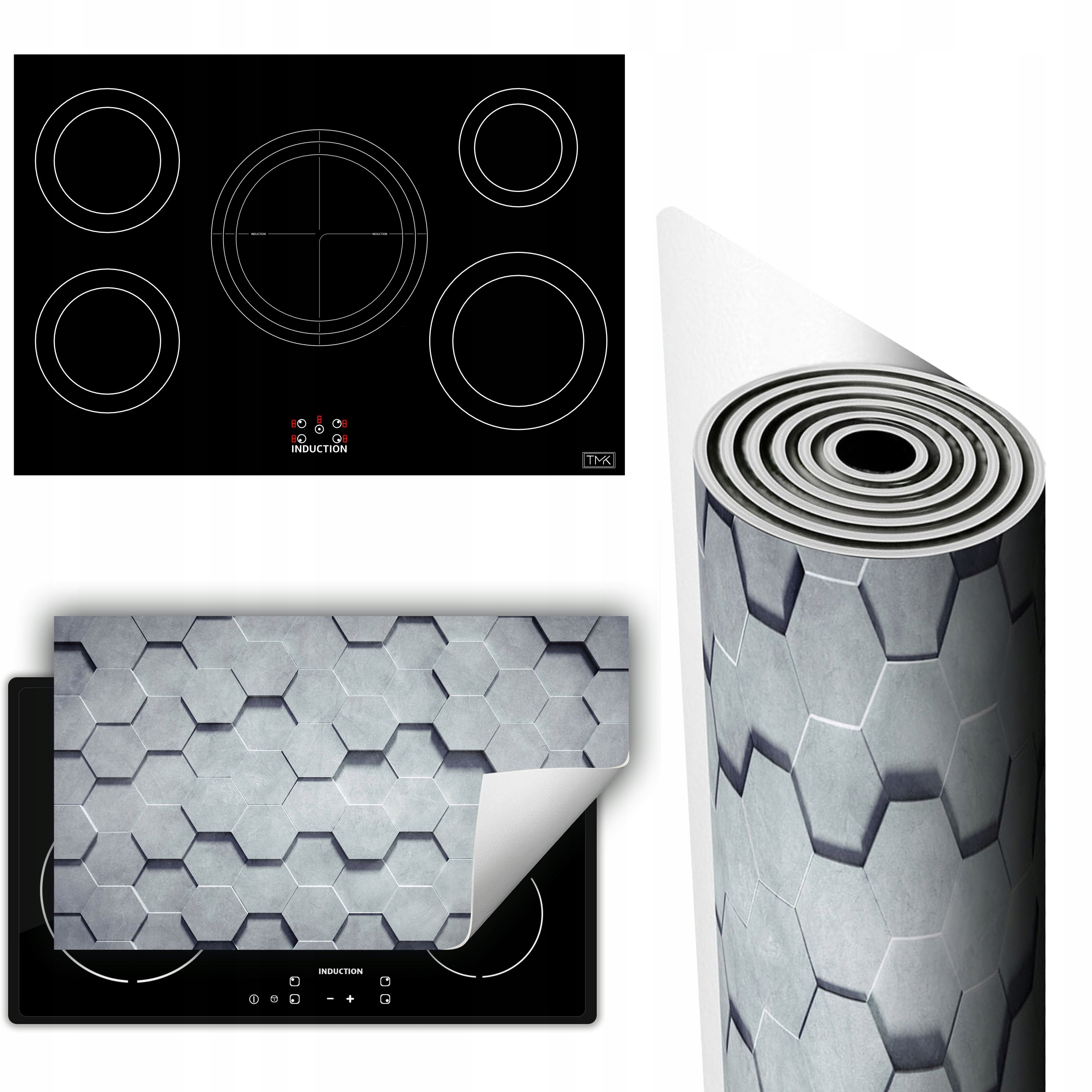 Vinylová Podložka Ochrana Kuchyňské Desky 90x52 šedá 3D