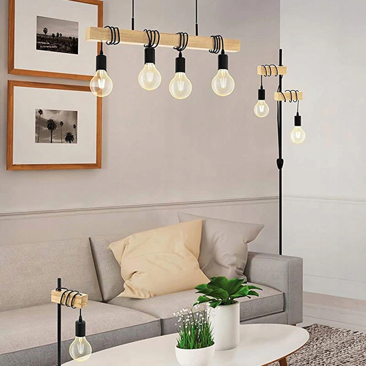 ZÁVISNÁ KOVOVÁ STROPNÍ LAMPA S kolekcí WOOD LOFT LINE LINE