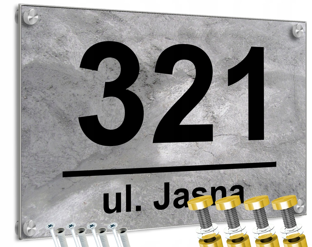 

Duża Tabliczka Adresowa Numer Domu 40x30 Dystanse