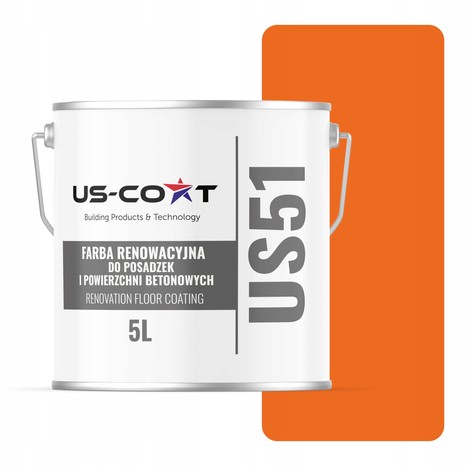 Farba Na Renováciu Podláh Betón Garáž Červená Oranžová RAL2008 Mat 5 L