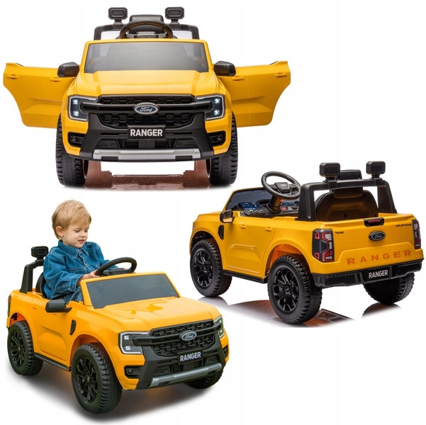 Sun Baby Auto na Akumulator Ford Żółty 2x30W Pilot MP3 Led 12V Dla Dziecka