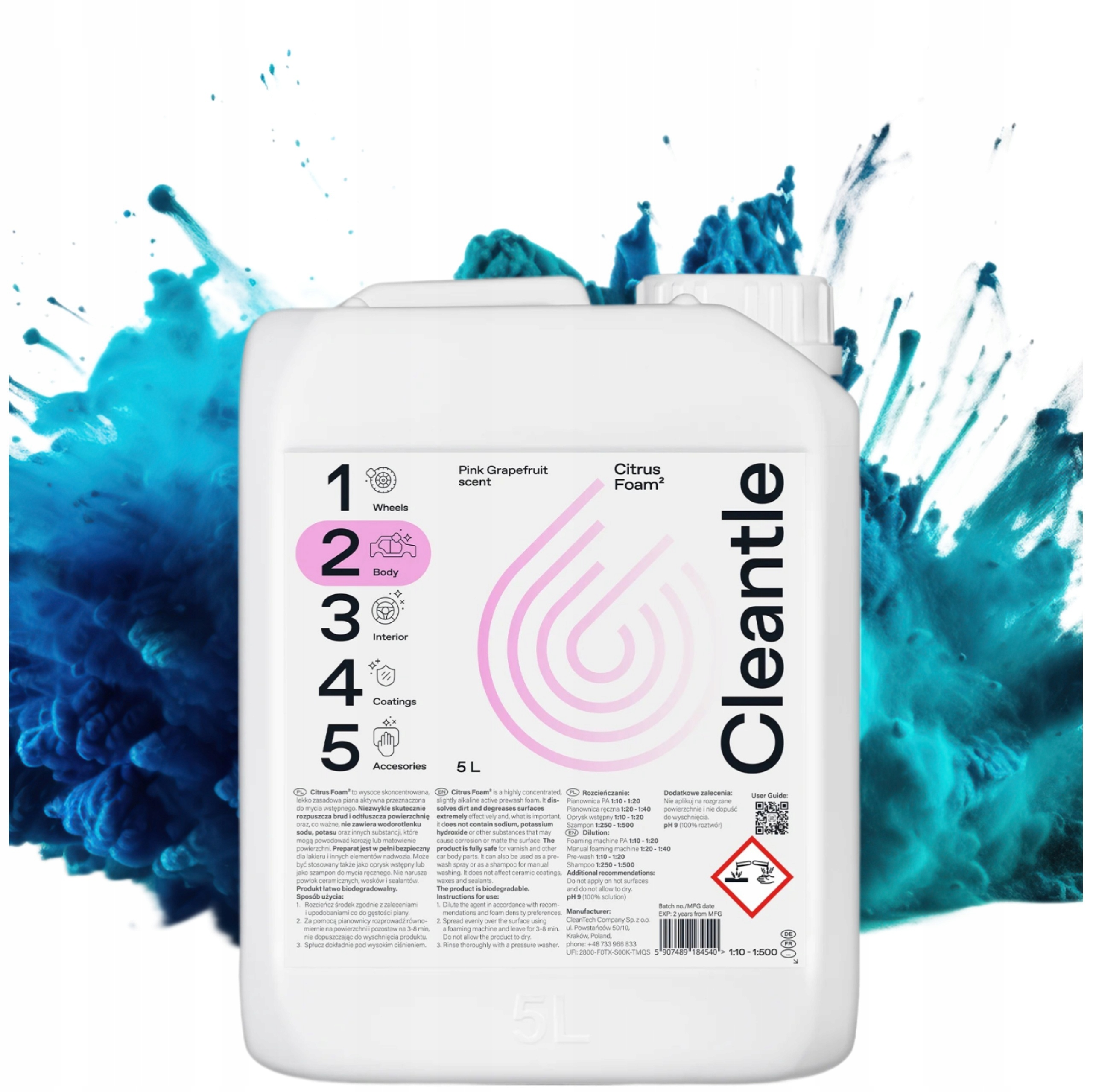 Cleantle Citrus Foam2 5l Zásaditá aktivní pěna do auta