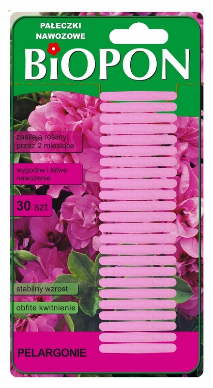 

Pałeczki Nawozowe Do Pelargonii 30szt Biopon