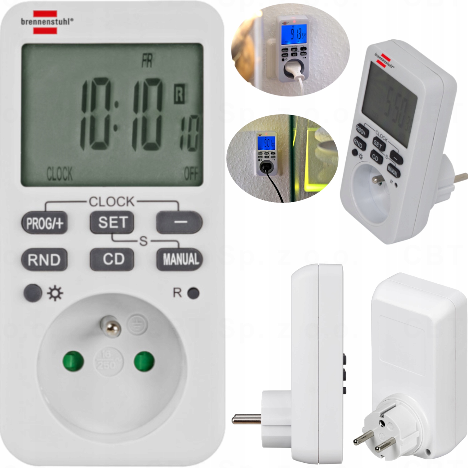 PROGRAMATOR CZASOWY WŁĄCZNIK CYFROWY TIMER LCD 10 PROGRAMÓW Z UZIEMIENIEM