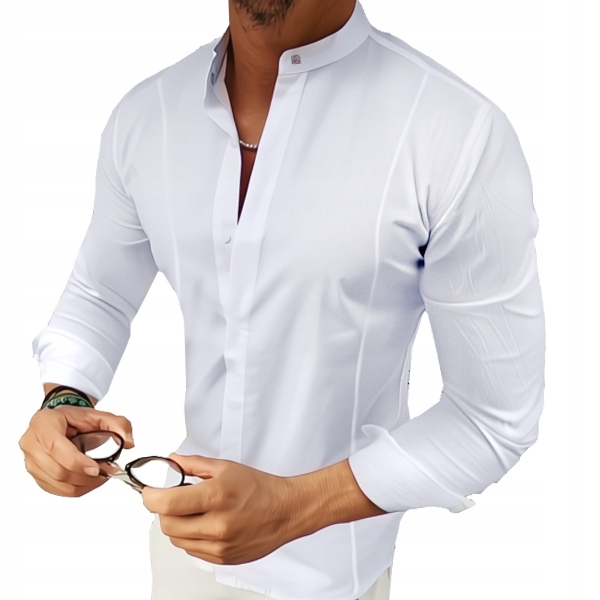 Pánská košile Casual Stojka Regular Elegantní