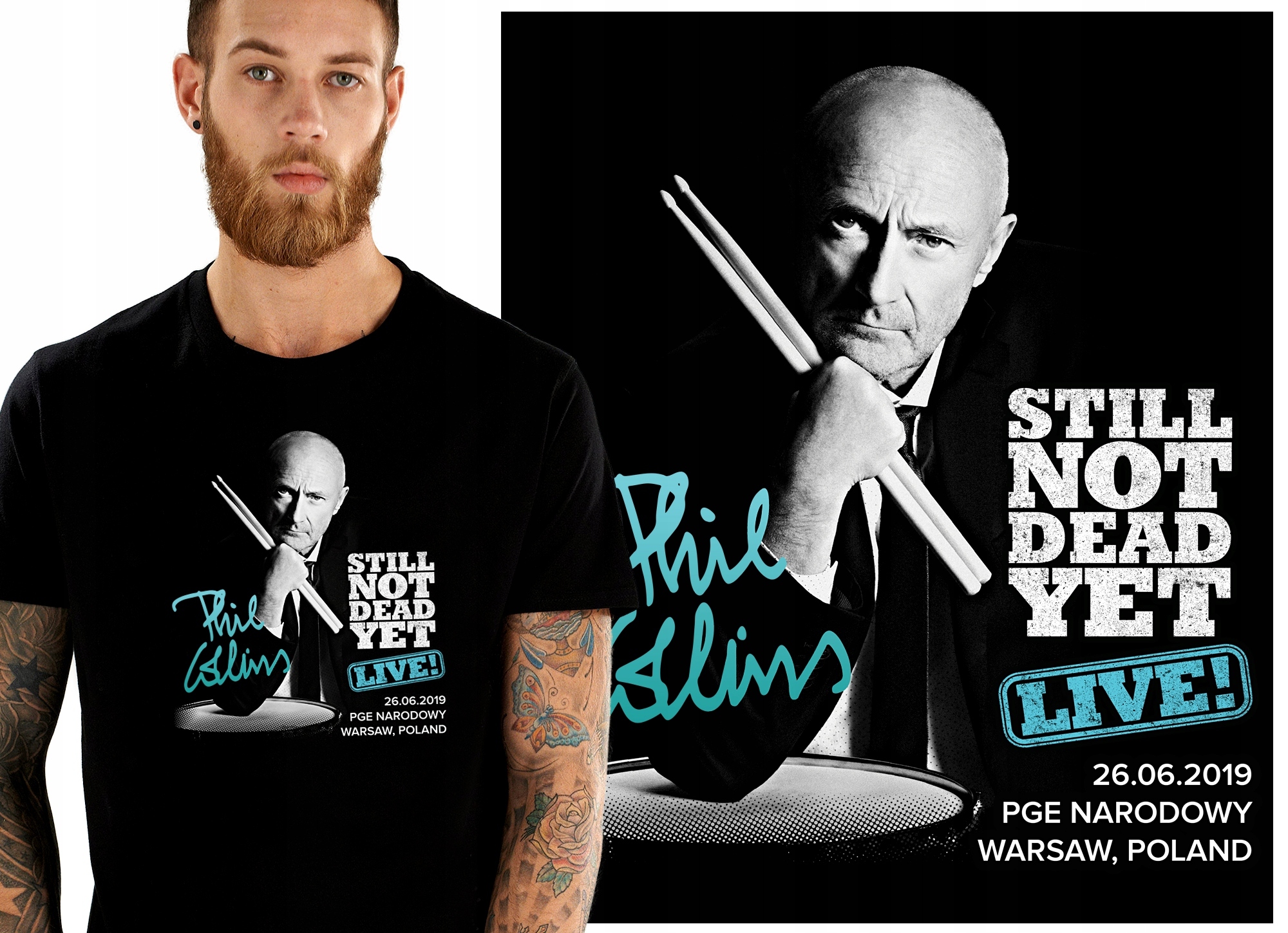 

Phil Collins Koncert Wawa 2019 Koszulka Męska L