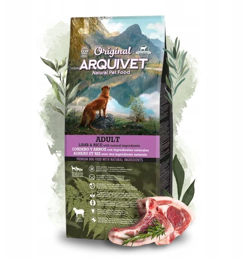 Arquivet Original Adult sucha karma dla psa Jagnięcina Z Ryżem 12 kg