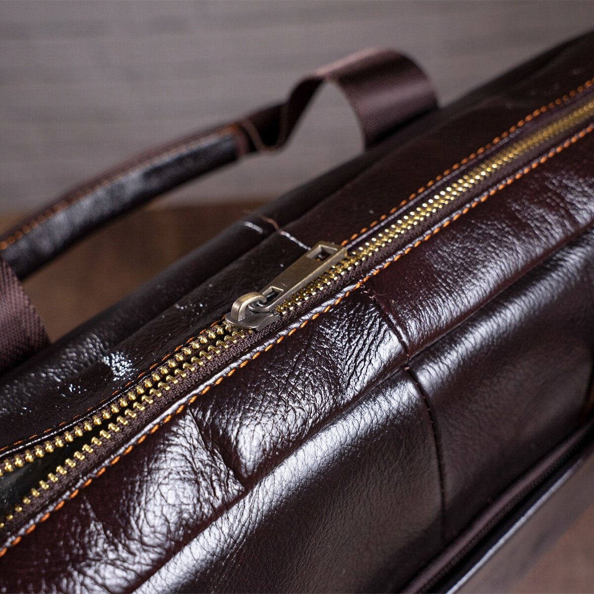 Torba na laptopa skóra naturalna - ciemny brąz Płeć mężczyzna