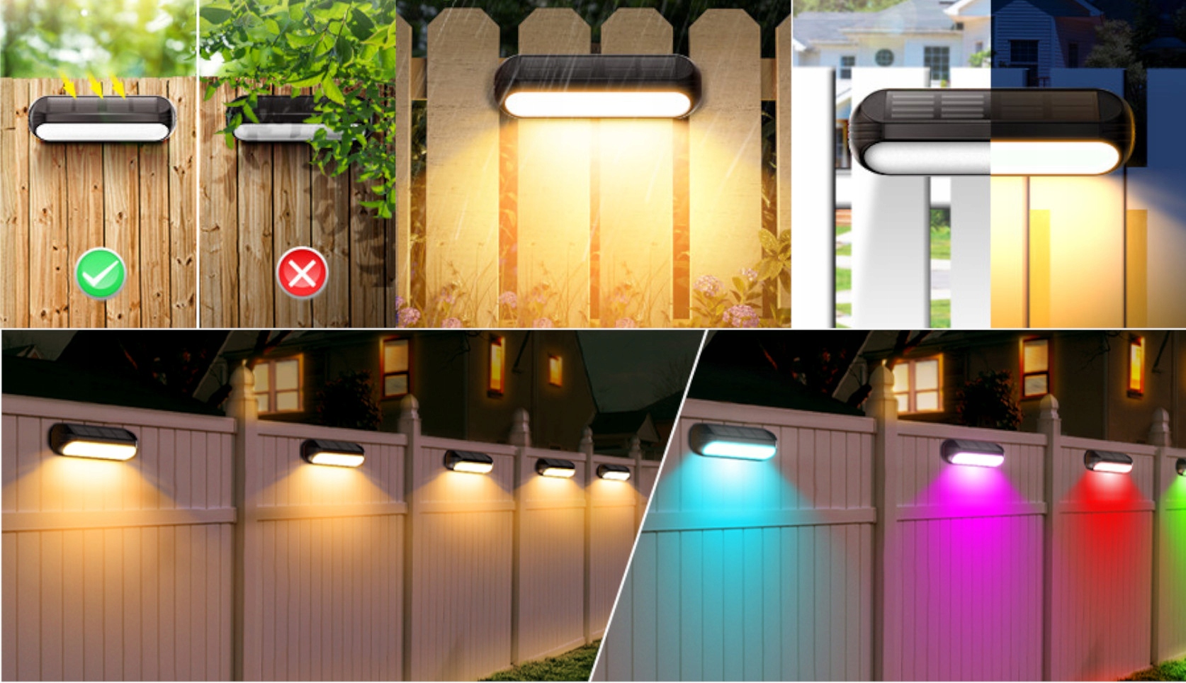 Lampa LED Solarna Oprawa Elewacyjna LED RGB+WW Ścienna Podświetlenie Ogrodu Marka Ecolight