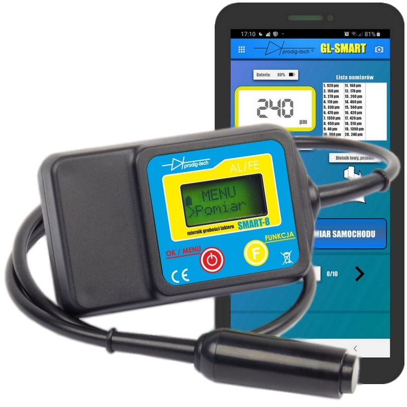 Miernik grubości lakieru GL-SMART-S z aplikacją