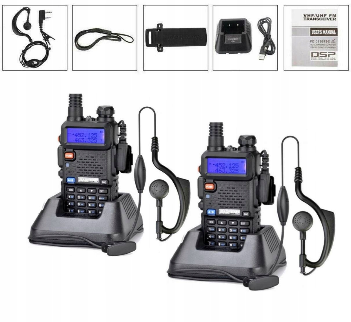 Baofeng UV-5R Vysílačka Radiotelefon Vysílačka Skener Vhf