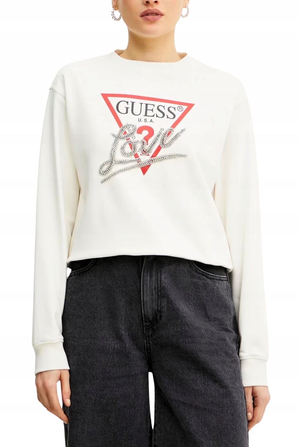 Guess Bílá mikina Love S