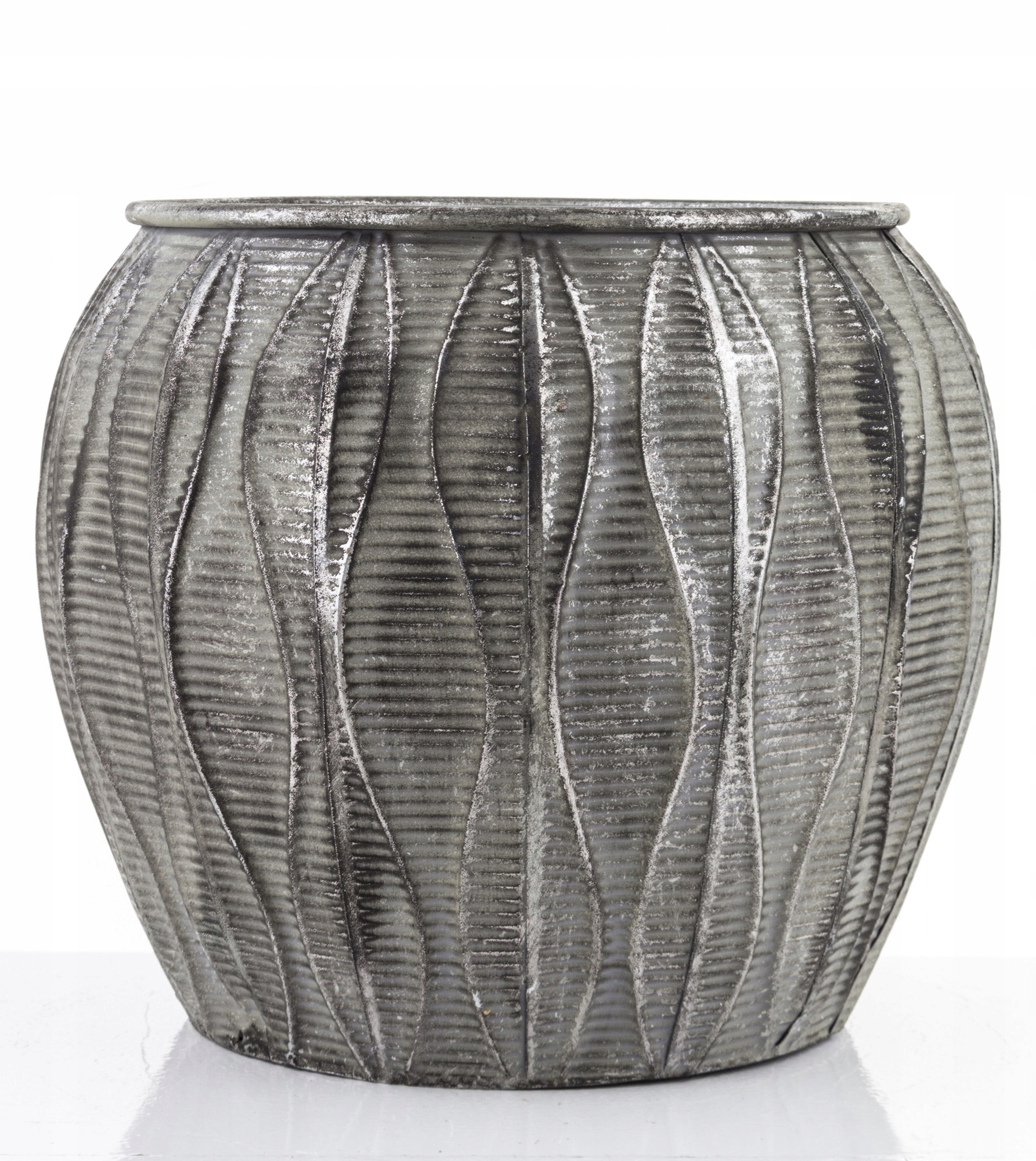 METALOWA OSŁONKA DONICA SREBRNA DEKORACJA DOMU Materiał metal