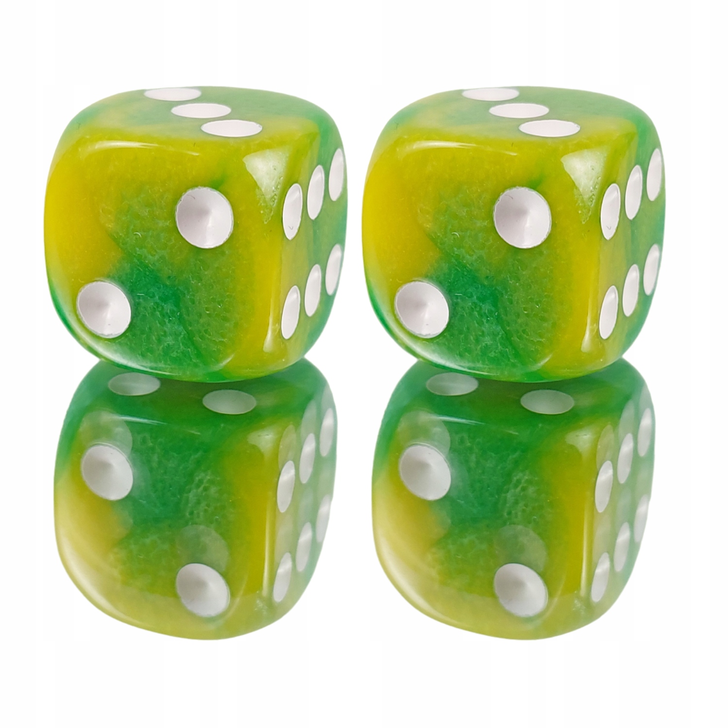 ZESTAW 2 KOSTEK K6 RPG ZAKLĘCIE DRUIDA KOŚĆ SZEŚCIOŚCIENNA 1,6 CM