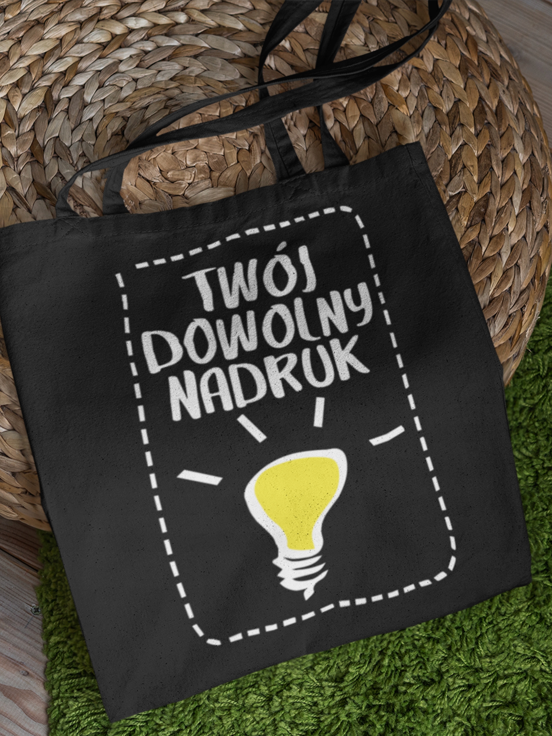 TORBA Z DŁUGIM UCHEM NA ZAKUPY Z TWOIM NADRUKIEM Kolor wielokolorowy