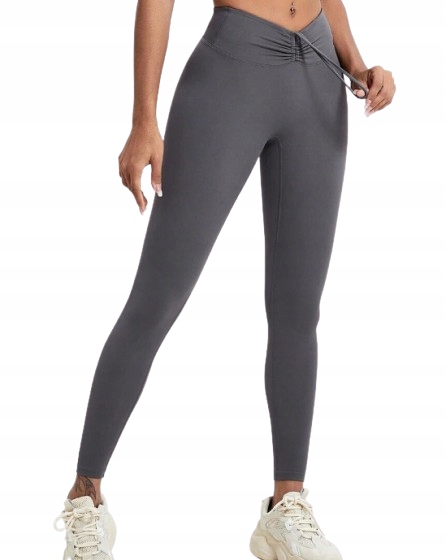 Legginsy Damskie Sportowe Dopasowane Szare S Łpj