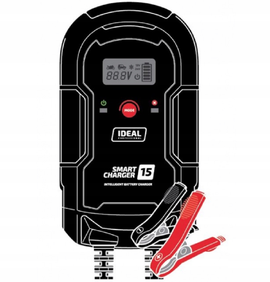 IDEAL SMART CHARGER 15 LCD - Inteligentny prostownik 12/24 V
