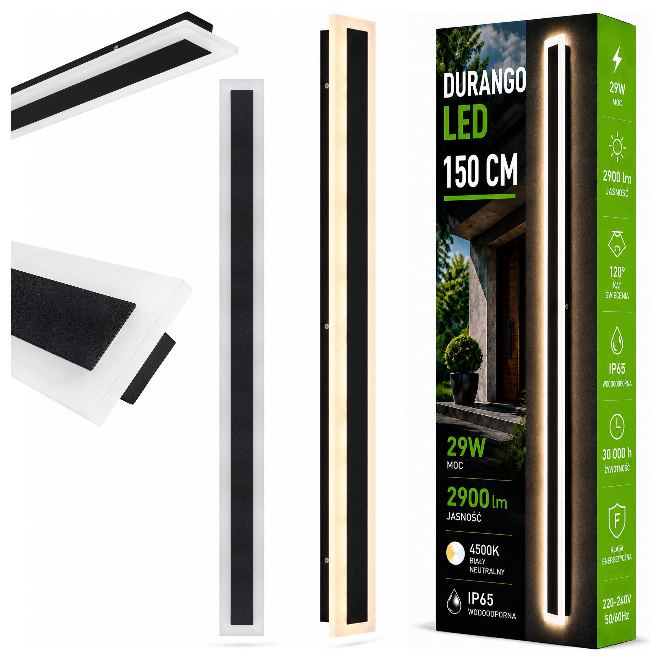 Led lampa 150 cm nástěnná zahradní fasádní venkovní lampa akrylová