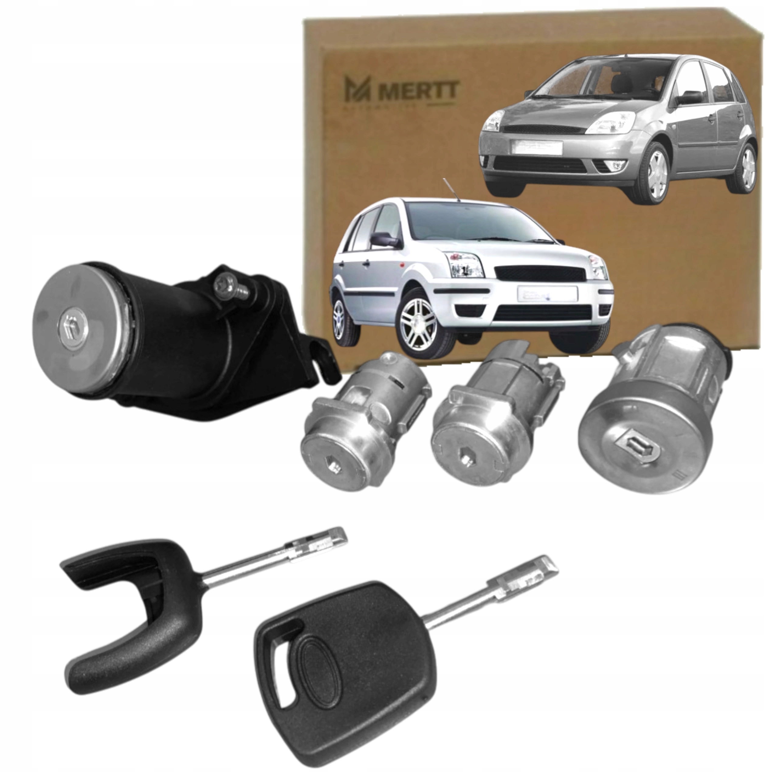 Ford Fiesta V MK5 Fusion Vložky Zámku Dveří Klapky Palivové Nádrže Spínač Zapalování