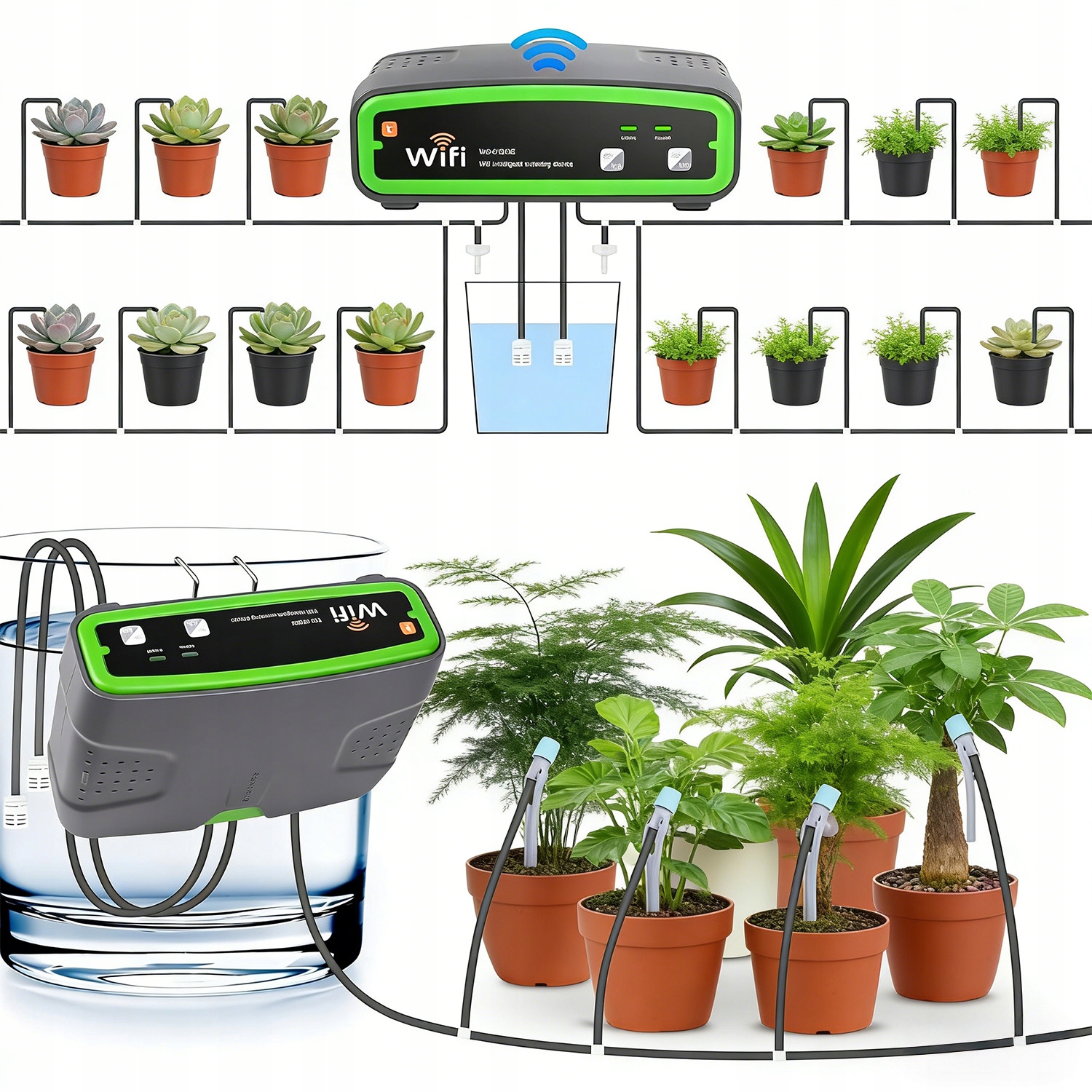 Zavlažovač Na Květiny A Květináče S 20 Kapači, Velký Set Pro Zahrady