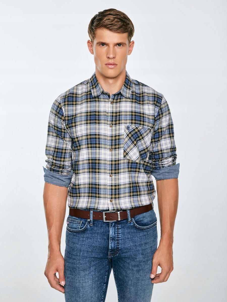 Big Star pánská košile casual s dlouhým rukávem, regular bavlna, velikost 3XL