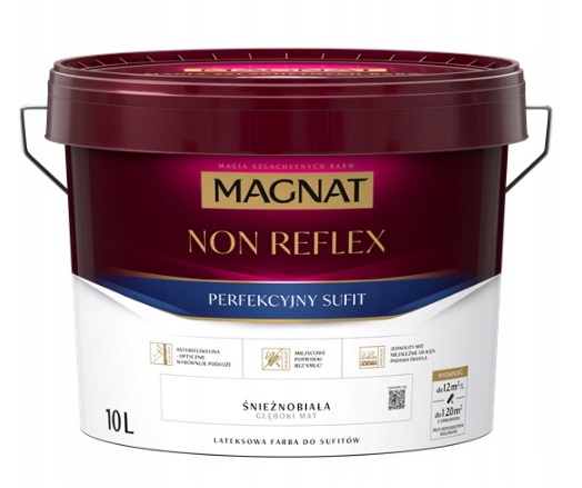 Magnat Non-Reflex 10L Biela antireflexná farba na stropy biela