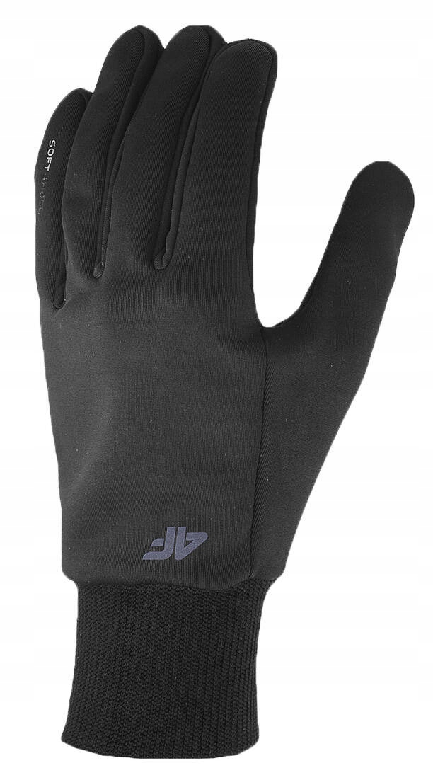 4F Rękawiczki Softshellowe Rękawice Touch Screen Zimowe U143 czarne r. XL