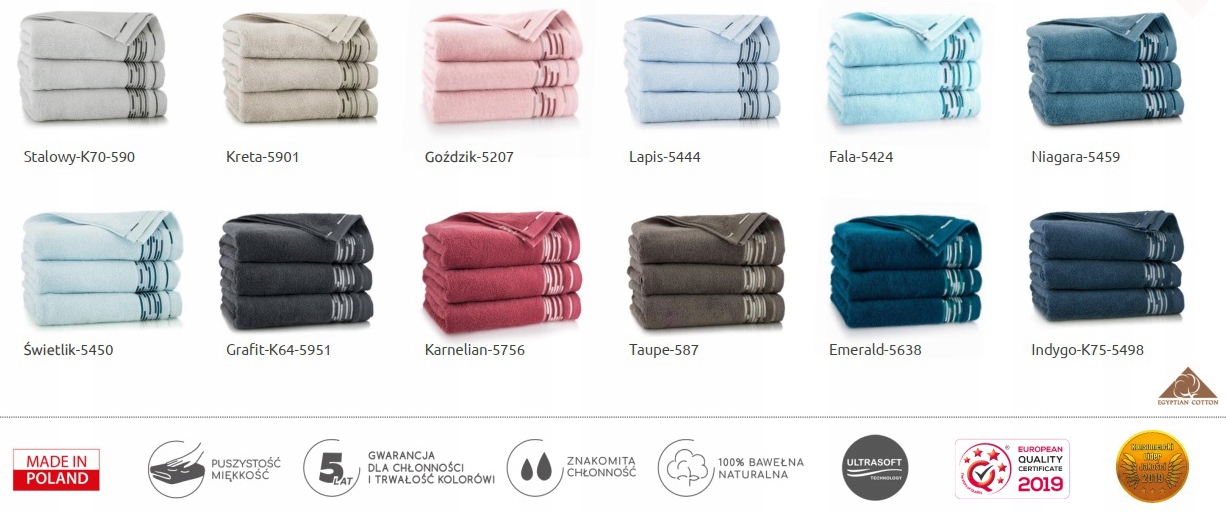 ZWOLTEX Ręczniki GRAFIK b. EGIPSKA Komplet 3 szt. Kolor kremowy