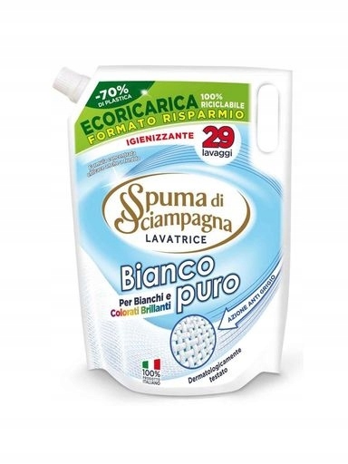 3X Tekutý prací prostředek Lavatrice Liquido 29 praní Sacco Bianco Spuma