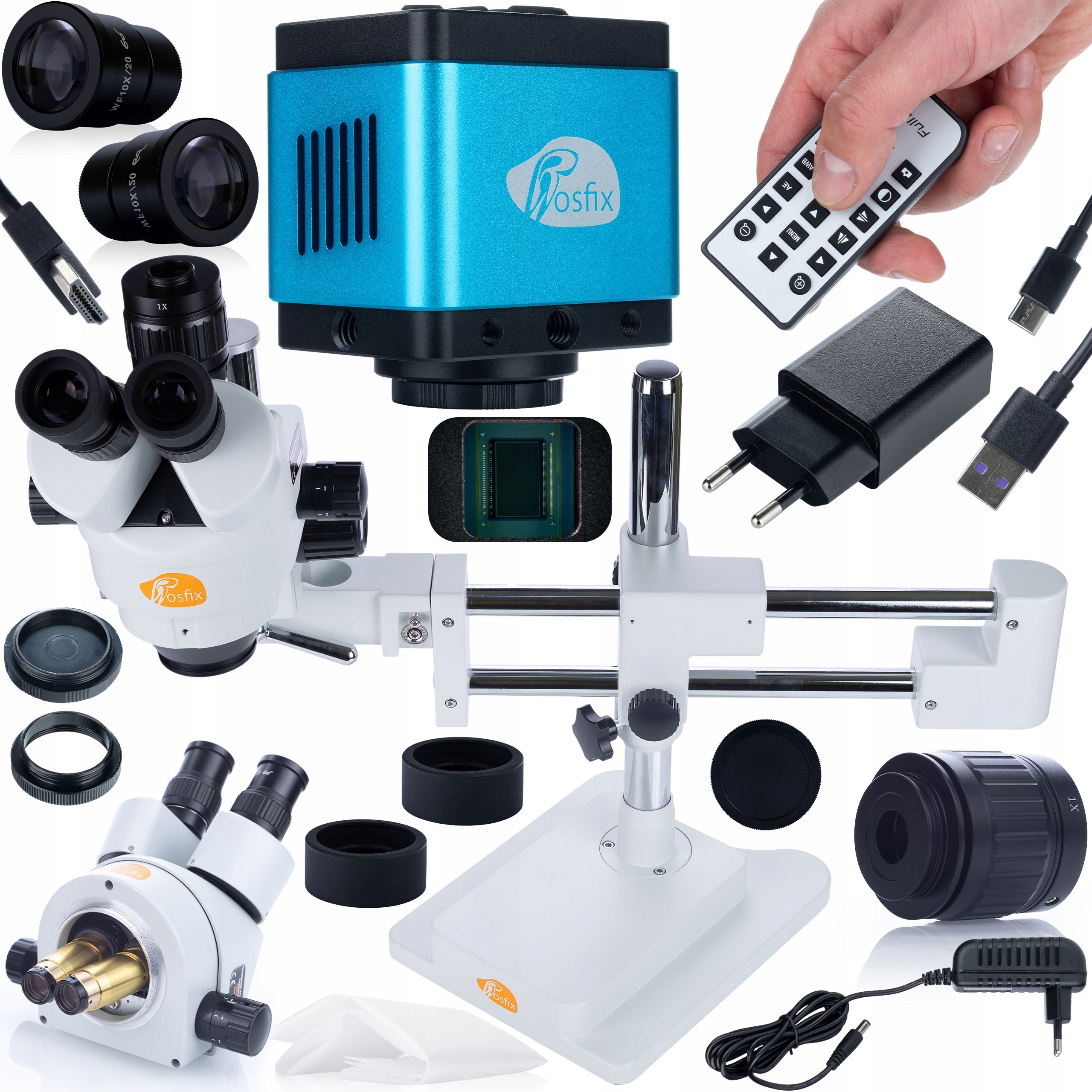 Trinokulární Stereoskopický Mikroskop Kamera 4K Uhd Sada