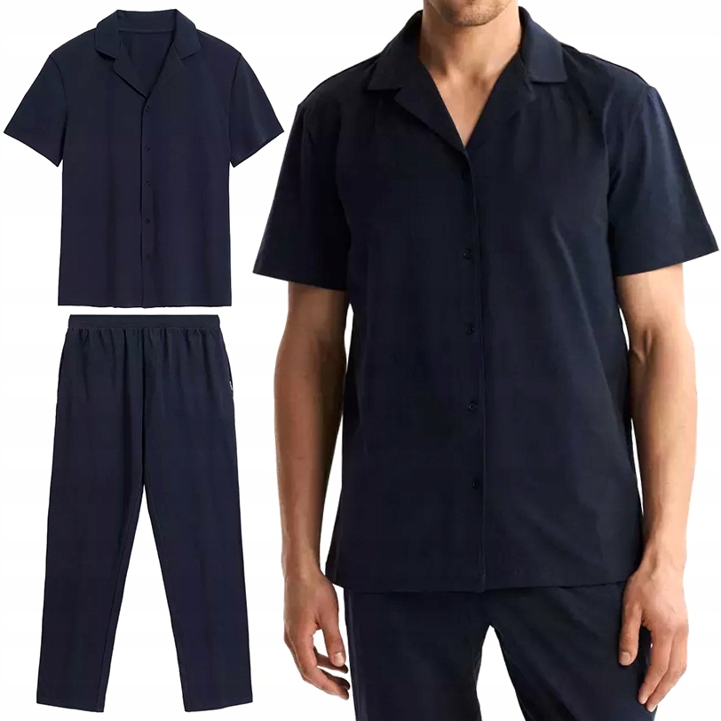 Pánské pyžamo bavlněné Atlantic BNMP-002 elegantní souprava s Košilí XXL