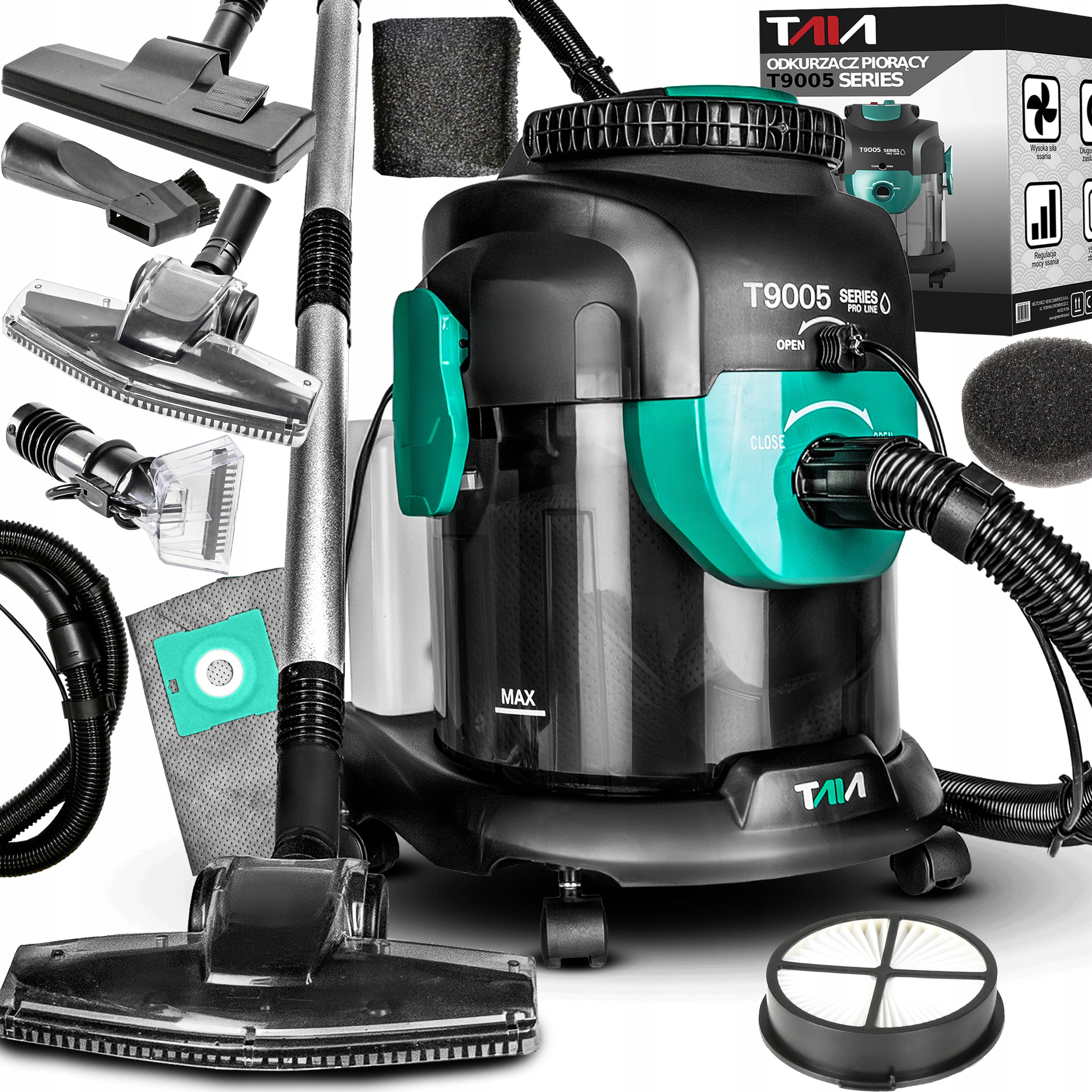 Výkonný Vysavač Vysavač Taia 2200 W Na Mokré I Suché Vysávání Koberců Čalounění