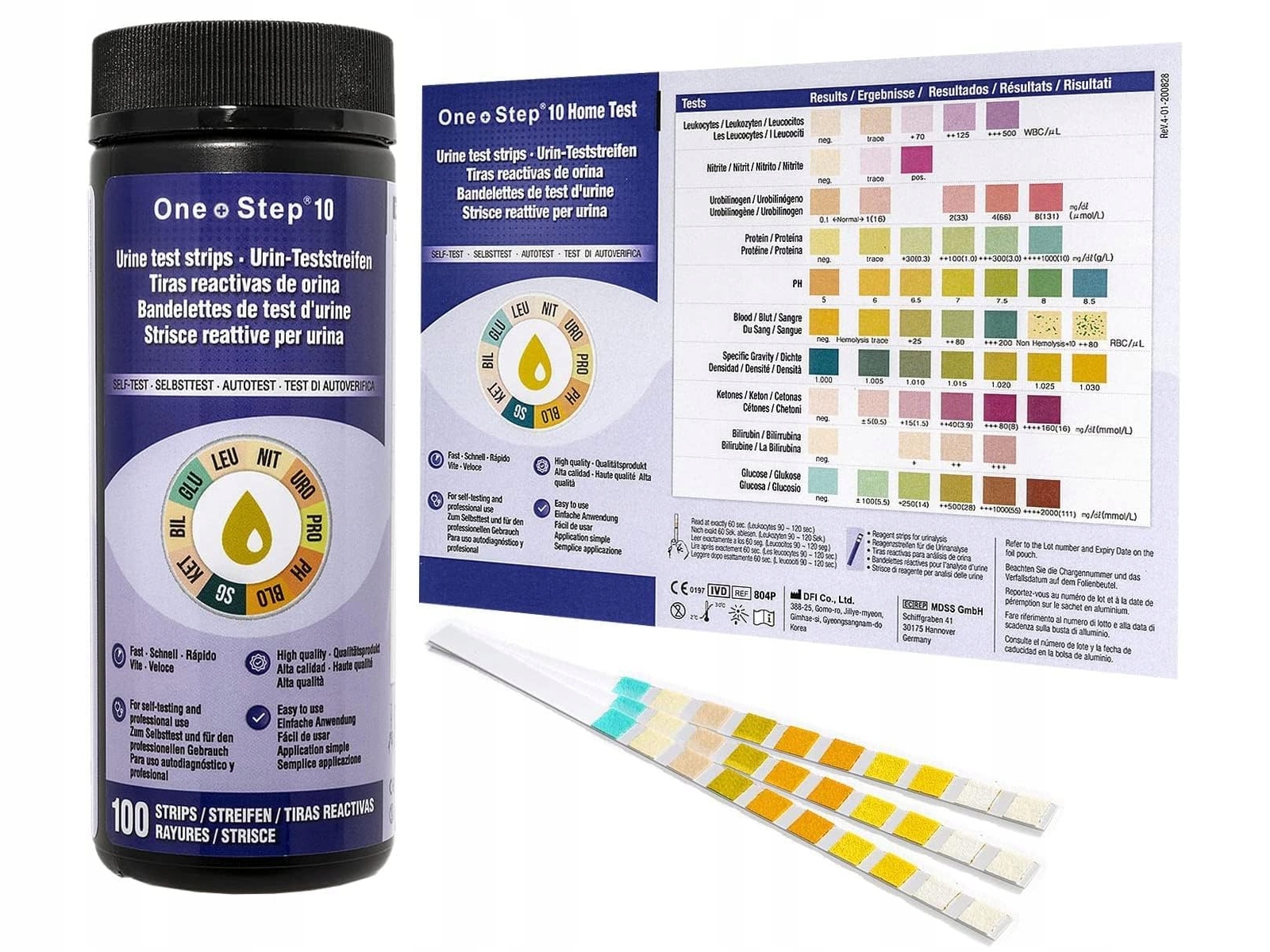 Paski test do badania moczu OneStep 10 PREMIUM 100szt