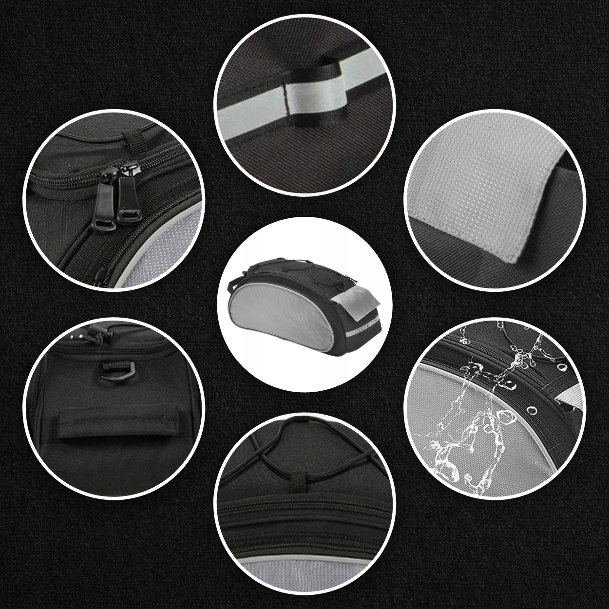 SAKWA ROWEROWA TORBA TURYSTYCZNA DUŻA NA BAGAŻNIK KUFER NA RAMIĘ DO ROWERU Rodzaj tylna