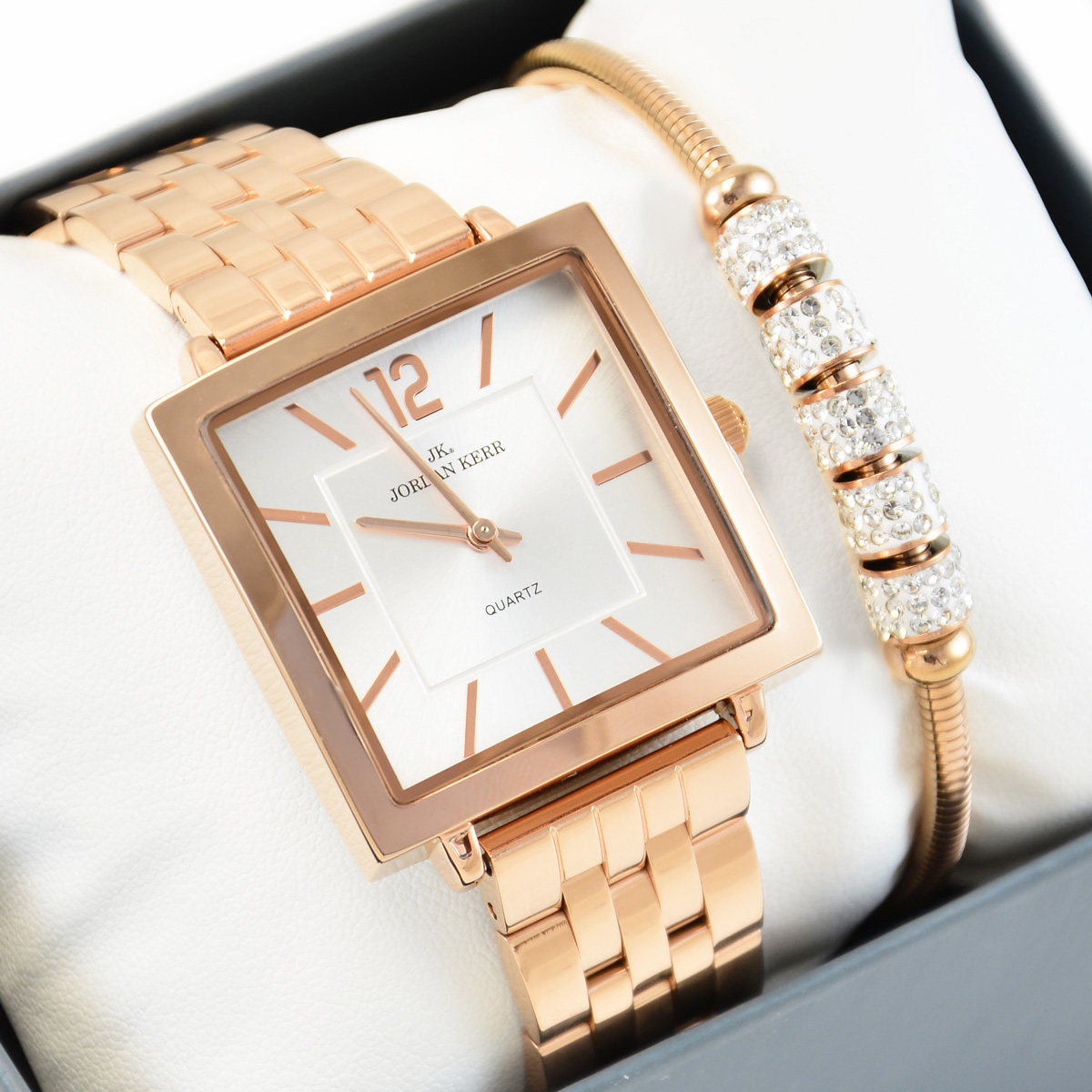 Dámská sada hodinek Jordan Kerr Rosegold s náramkem Na Dárek