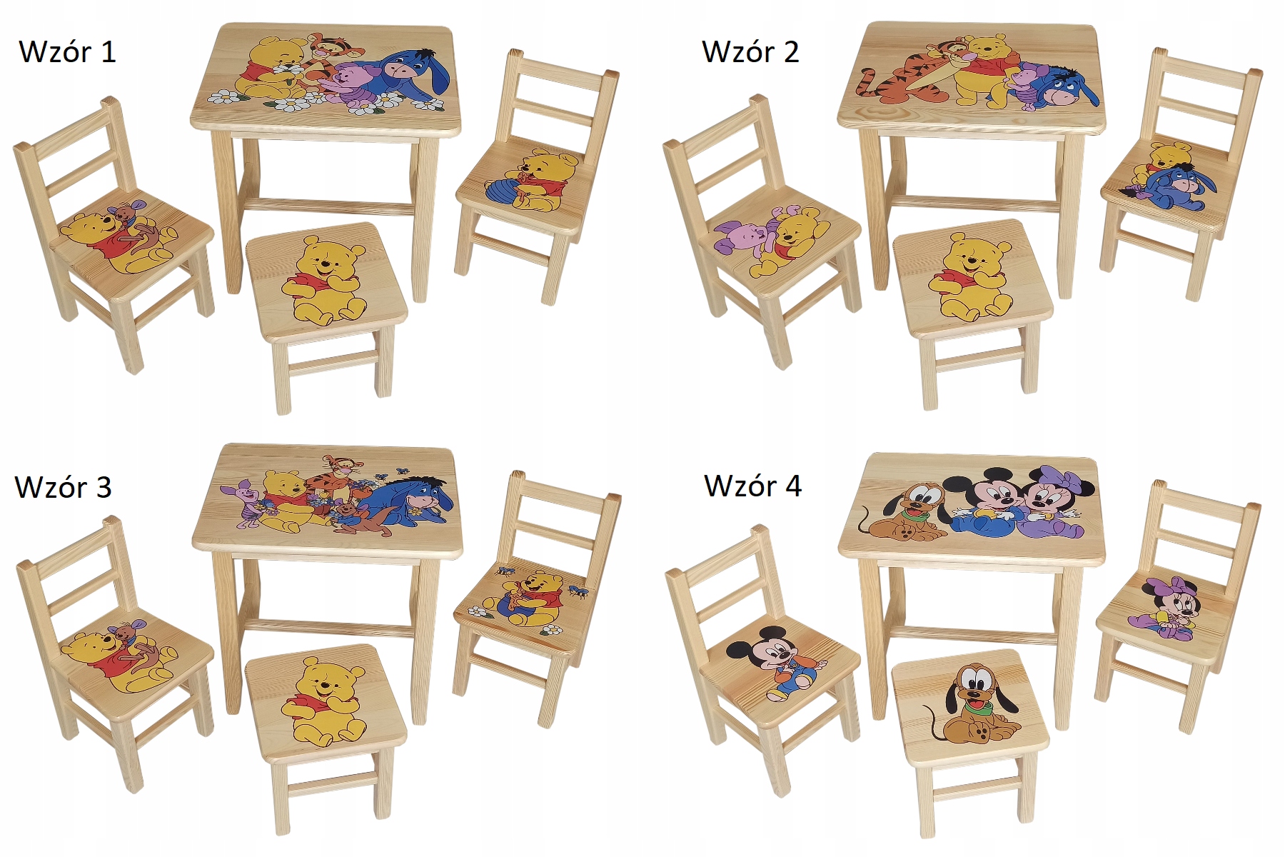 Stolik dla Dzieci Krzesełka dla Dzieci Meble Dziecięce Zestaw Mebli WZORY! Szerokość stołu 40 cm
