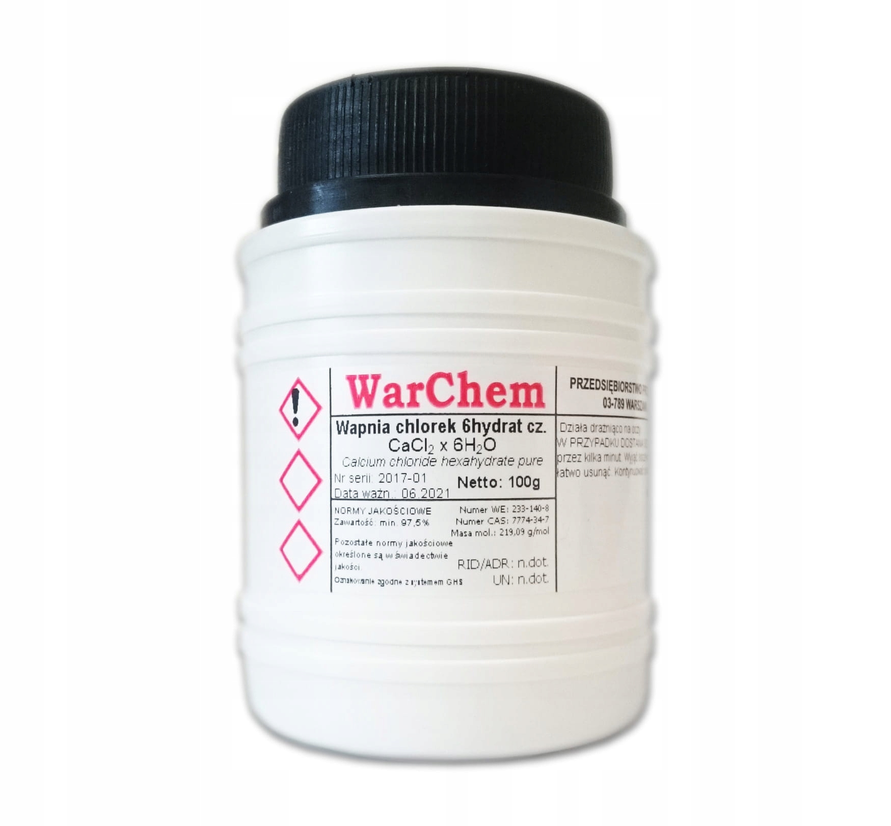 

Chlorek Wapnia 6hydrat 100g Warchem [59244]