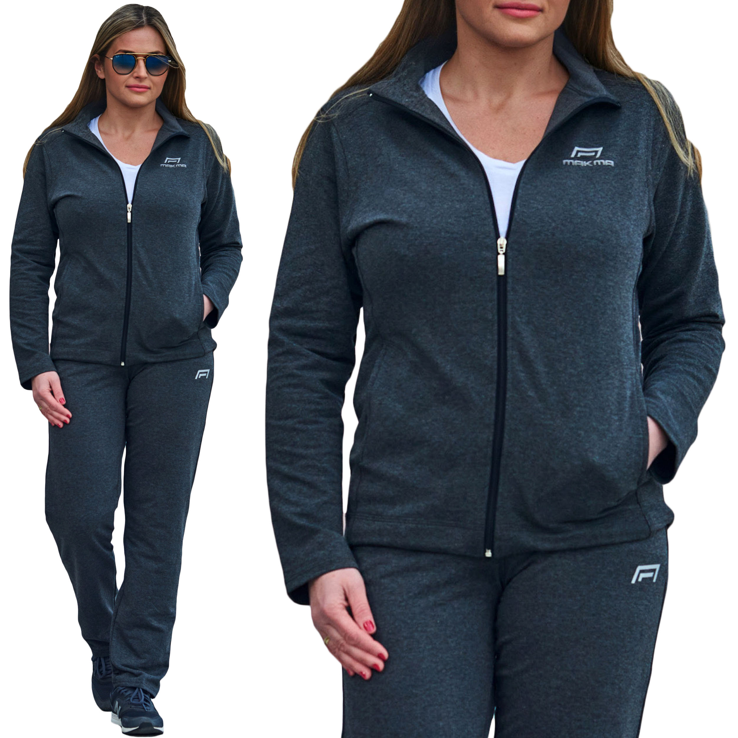 DAMSKI DRES KOMPLET SPORTOWY 121 101GRAFITOWY _XL