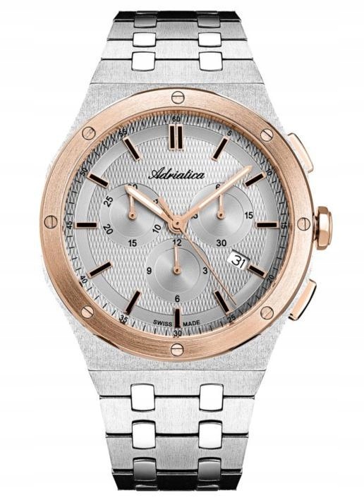 Nový Originální Pánské Hodinky Adriatica A8337.R117CH stříbrný chronograf