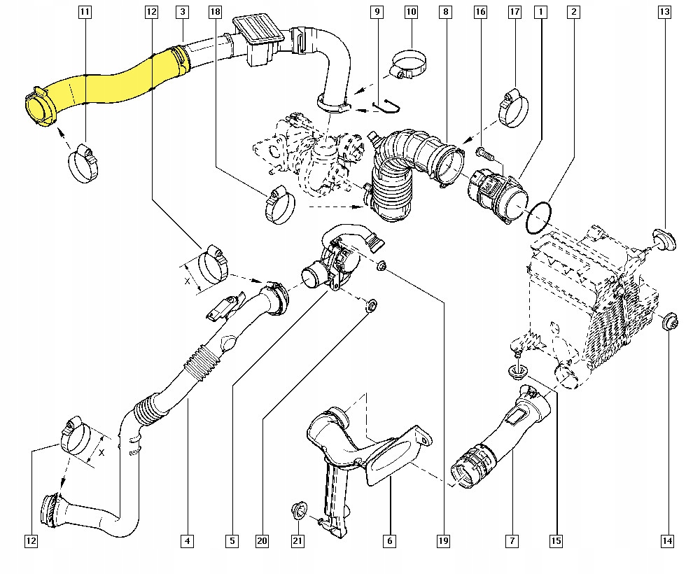 патрубок труба шланг renault KANGOO 8200775694