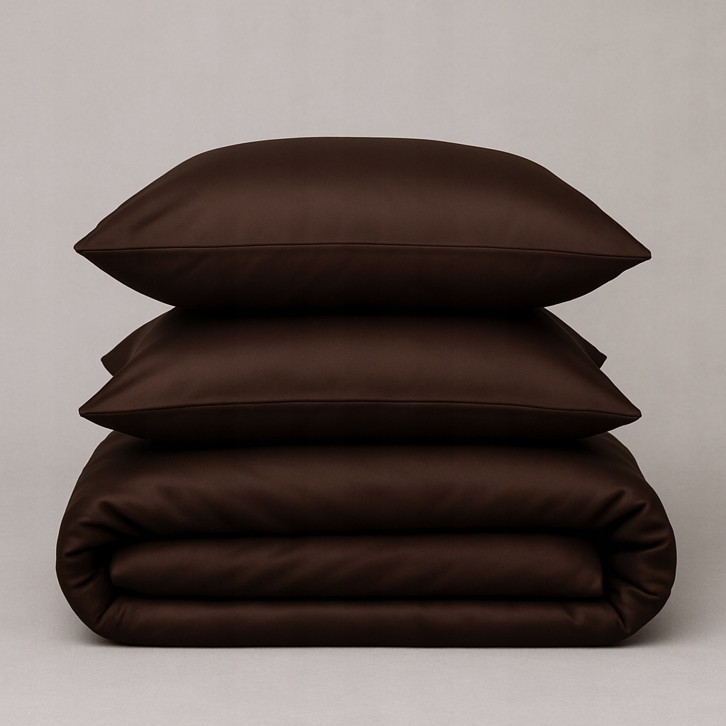 Povlečení saténové 140x200 jednobarevné, hnědá, čokoládová, bavlněná