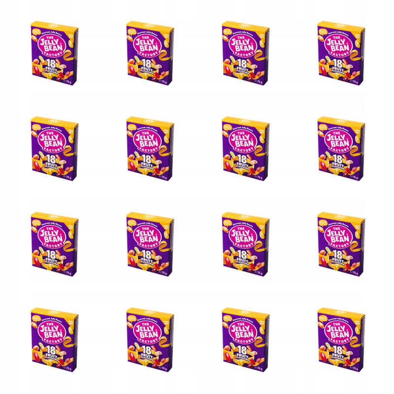 Cukierki do żucia The Jelly Bean Factory, 18 smaków, owocowe, 75 g, box X16