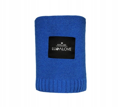 LullaLove Bambusowy, mięciutki koc niemowlęcy Royal Blue 80x100