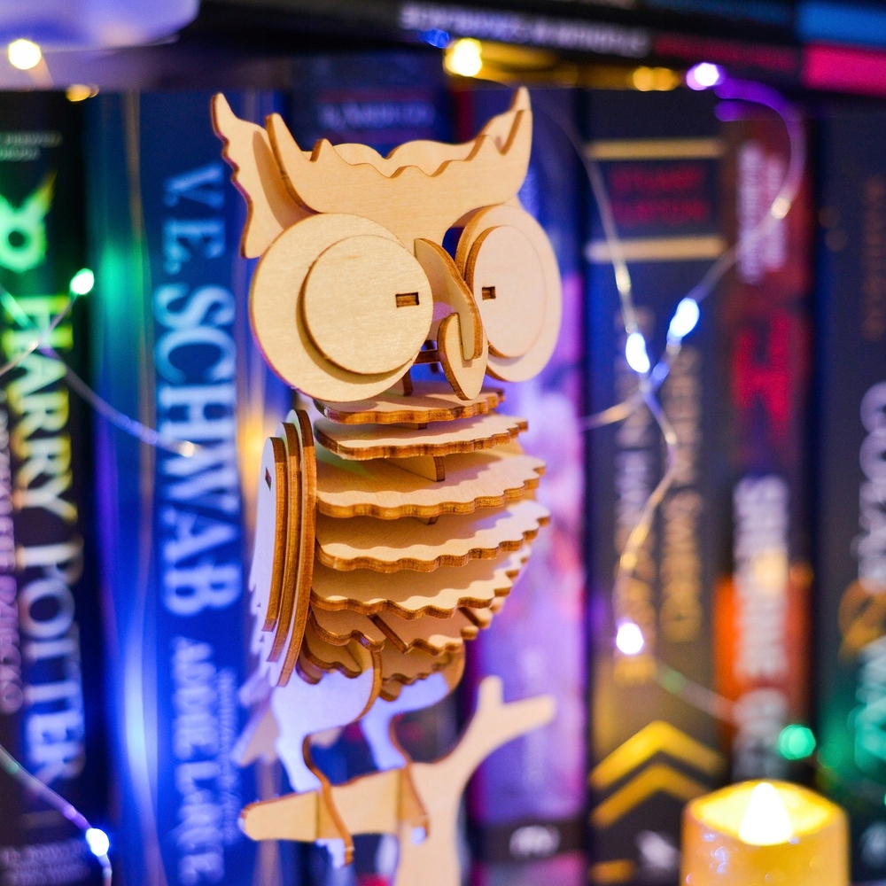 Little Story Drewniane Puzzle Model 3D - Sowa Liczba elementów 35