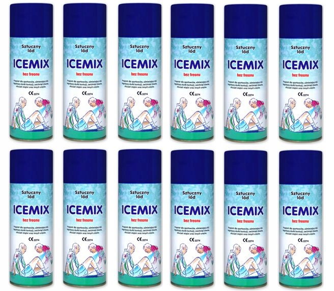 

12x Sztuczny Lód Ice MIX Spray Zamrażacz 400ml